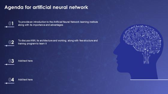 Agenda For Artificial Neural Network Artificial Neural Networks IT Ppt Clipart