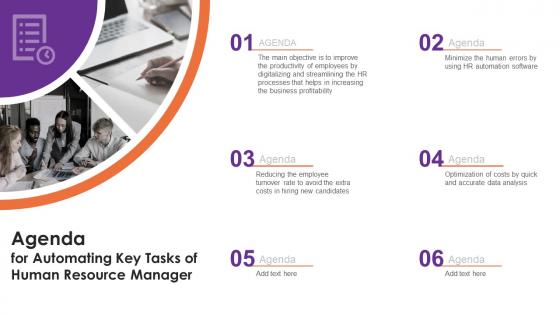 Agenda For Automating Key Tasks Of Human Resource Manager