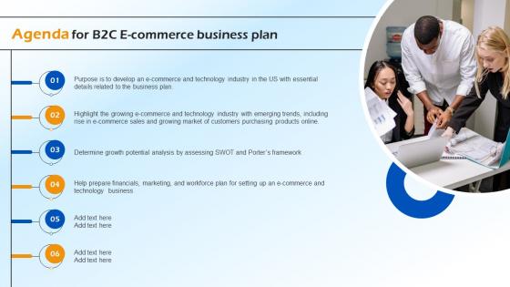 Agenda For B2c E Commerce Business Plan Ppt Pictures BP SS