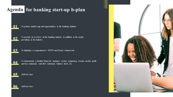 Agenda For Banking Startup B Plan Ppt Icon Graphics Download BP SS