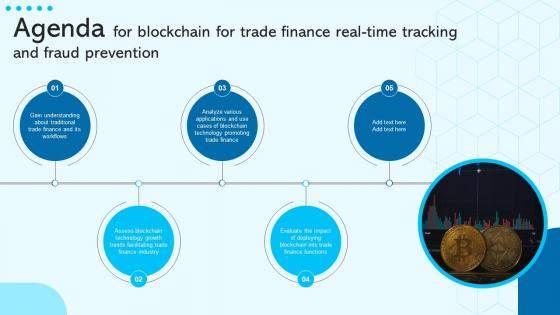 Agenda For Blockchain For Trade Finance Real Time Tracking And Fraud Prevention BCT SS V