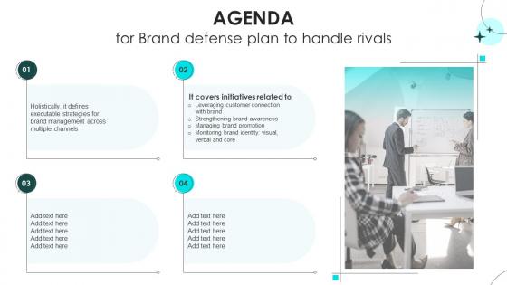 Agenda For Brand Defense Plan To Handle Rivals Ppt Slides Infographic Template