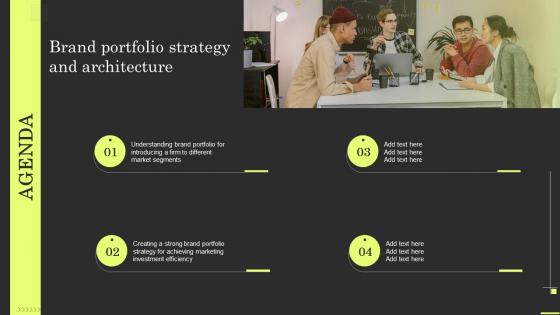 Agenda For Brand Portfolio Strategy And Architecture Ppt Slides Example