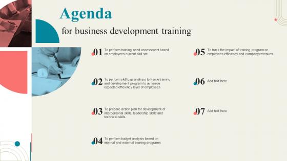 Agenda For Business Development Training Ppt Infographic Template Infographic Template