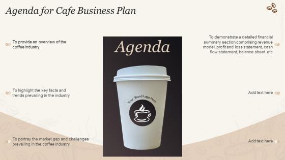 Agenda For Cafe Business Plan BP SS
