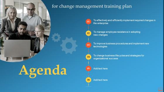 Agenda For Change Management Training Plan Ppt Powerpoint Presentation File Ideas