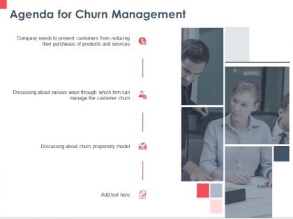 Agenda for churn management ppt powerpoint presentation portfolio background images