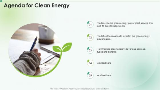 Agenda For Clean Energy Ppt Information Ppt Powerpoint Presentation Icon Example