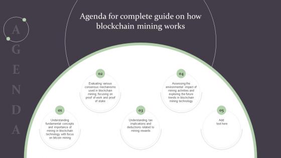 Agenda For Complete Guide On How Blockchain Mining Works BCT SS