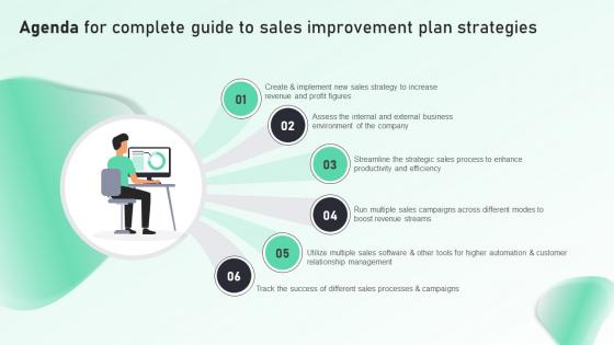 Agenda For Complete Guide To Sales Improvement Plan Strategies MKT SS V