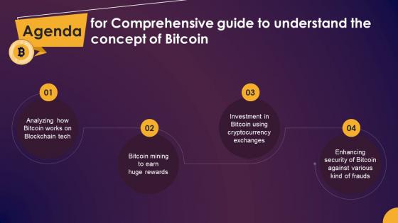 Agenda For Comprehensive Guide To Understand The Concept Of Bitcoin Fin SS