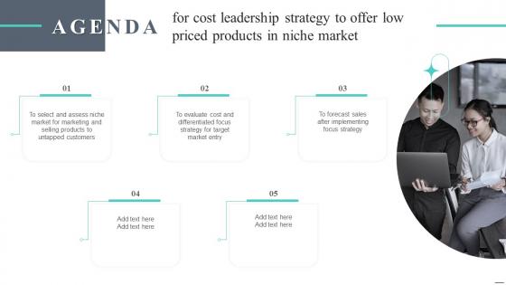 Agenda For Cost Leadership Strategy To Offer Low Priced Products In Niche Market