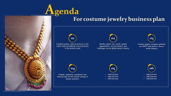 Agenda For Costume Jewelry Business Plan BP SS