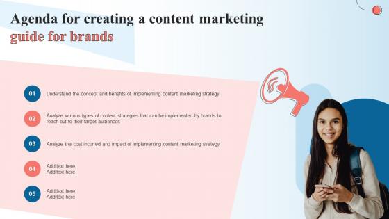 Agenda For Creating A Content Marketing Guide For Brands MKT SS V
