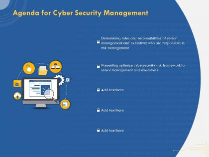 Agenda for cyber security management senior executive ppt presentation good