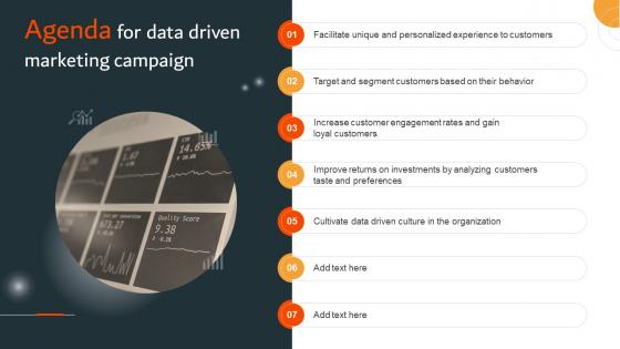 Agenda For Data Driven Marketing Campaign MKT SS V