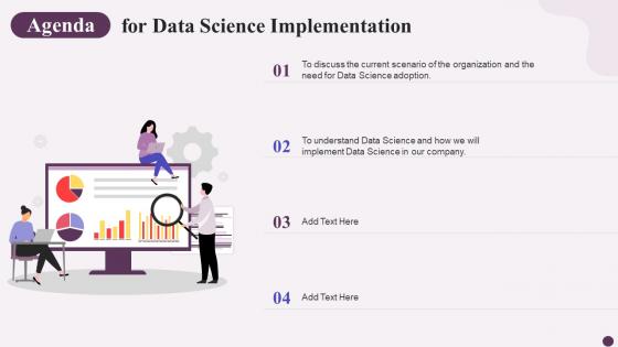 Agenda For Data Science Implementation Ppt Show Example Introduction Ppt Slides Graphics Download