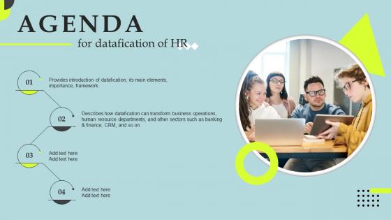 Agenda For Datafication Of HR Ppt Slides Background Images