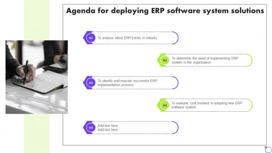 Agenda For Deploying ERP Software System Solutions