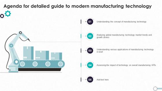 Agenda For Detailed Guide To Modern Manufacturing Technology TC SS