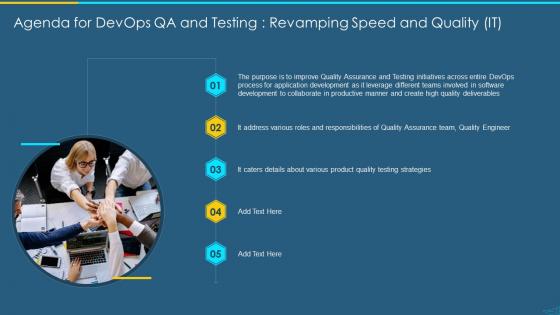 Agenda for devops qa and testing revamping speed and quality it