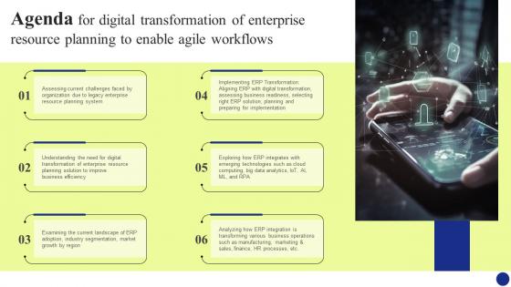Agenda For Digital Transformation Of Enterprise Resource Planning To Enable Agile Workflows DT SS