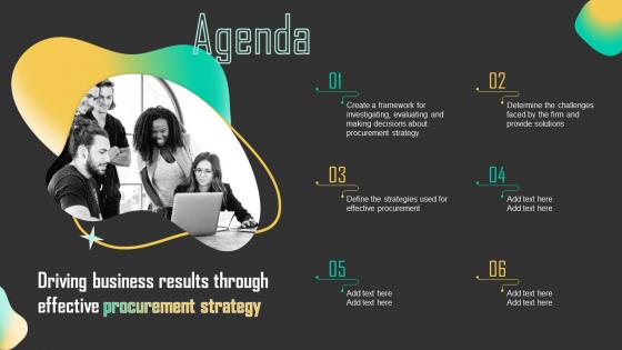 Agenda For Driving Business Results Through Effective Procurement Strategy
