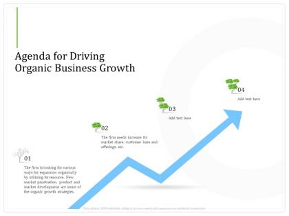 Agenda for driving organic business growth base ppt powerpoint presentation gallery icon