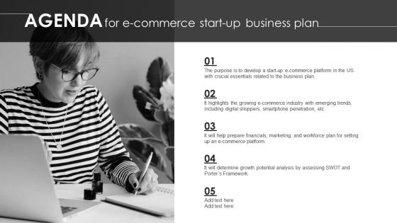 Agenda For E Commerce Start Up Business Plan Ppt Icon Slideshow BP SS