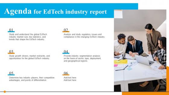 Agenda For Edtech Industry Report Ppt Infographic Template Backgrounds IR SS