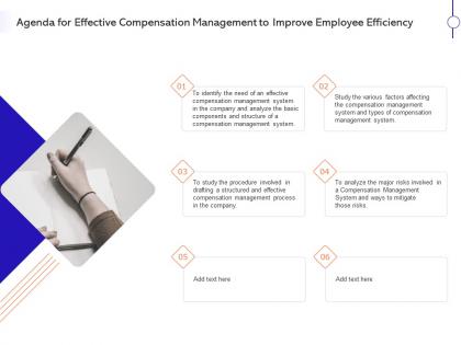 Agenda for effective compensation management to improve employee efficiency