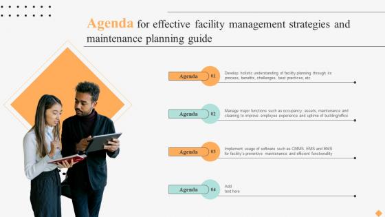 Agenda For Effective Facility Management Strategies And Maintenance Planning Guide