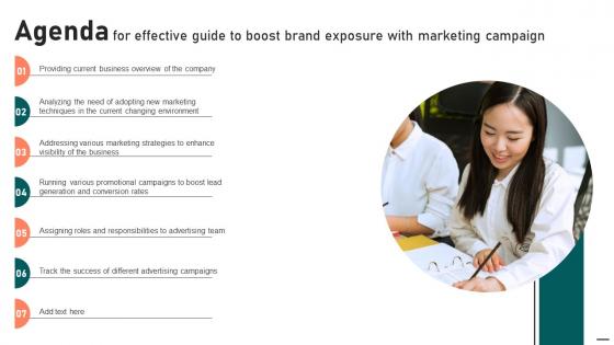 Agenda For Effective Guide To Boost Brand Exposure With Marketing Campaign Strategy SS V
