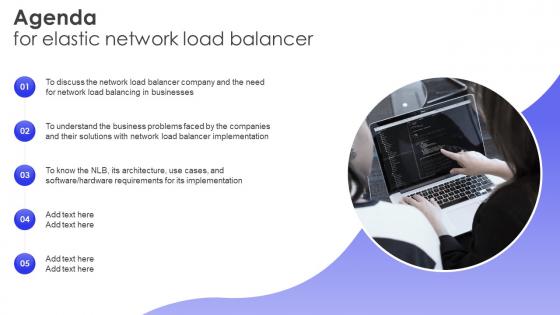 Agenda For Elastic Network Load Balancer Ppt Infographics Sample