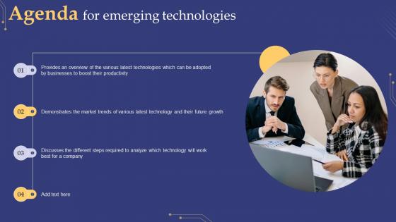 Agenda For Emerging Technologies Ppt Powerpoint Presentation Infographics Show