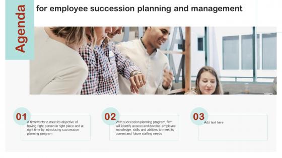 Agenda For Employee Succession Planning And Management Ppt Slides Infographic Template