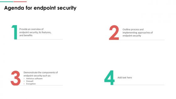 Agenda For Endpoint Security Ppt Icon Example Introduction