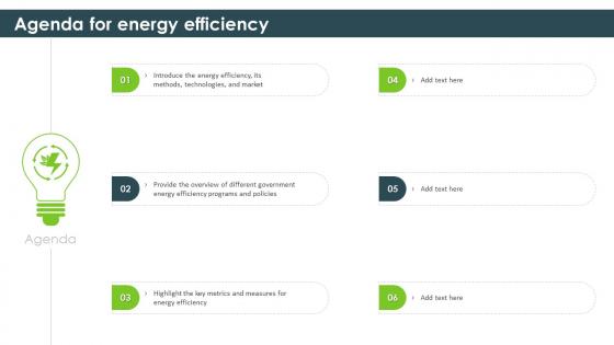 Agenda For Energy Efficiency Ppt Slides Visuals
