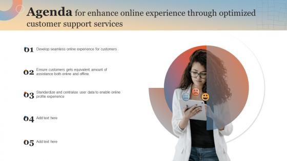 Agenda For Enhance Online Experience Through Optimized Customer Support Services