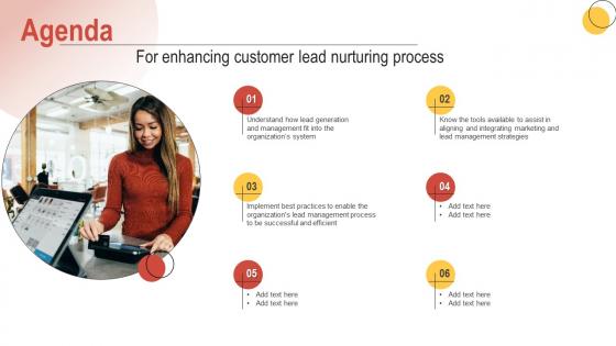 Agenda For Enhancing Customer Lead Nurturing Process Ppt Slides