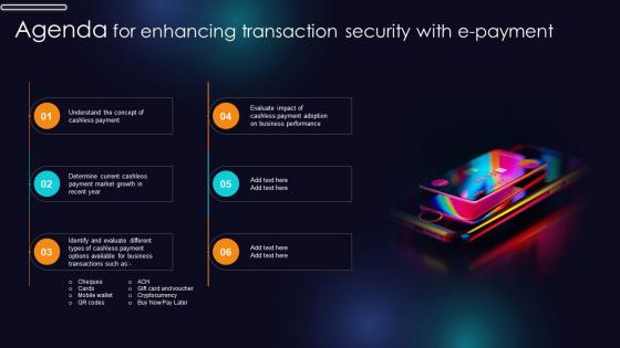 Agenda For Enhancing Transaction Security With E Payment