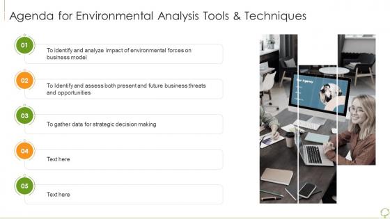 Agenda for environmental analysis tools and techniques ppt slides image