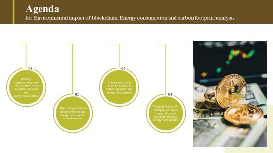 Agenda For Environmental Impact Of Blockchain Energy Consumption And Carbon Footprint BCT SS