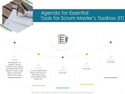 Agenda for essential tools for scrum masters toolbox it