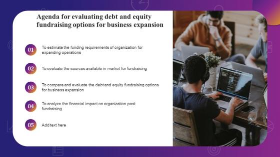 Agenda For Evaluating Debt And Equity Fundraising Options For Business Expansion