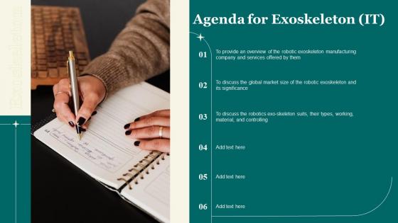 Agenda For Exoskeleton IT Ppt Powerpoint Presentation File Backgrounds
