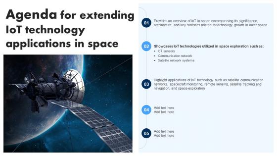 Agenda For Extending IoT Technology Applications In Space IoT SS