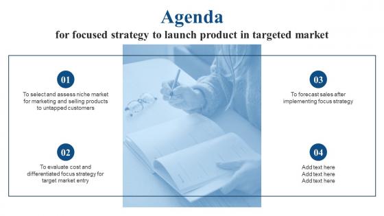 Agenda For Focused Strategy To Launch Product In Targeted Market Ppt Show Vector