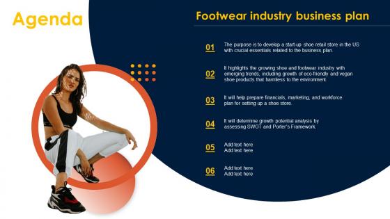 Agenda For Footwear Industry Business Plan Ppt Ideas Infographic Template BP SS