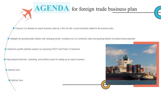 Agenda For Foreign Trade Business Plan BP SS